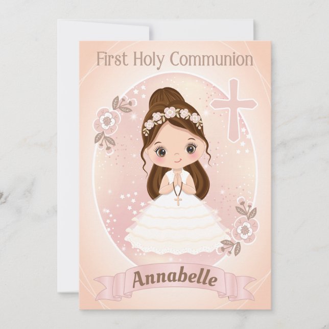 Tarjeta de invitación de la Santa Comunión chica P (Anverso)