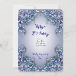 Tarjeta de invitación de lavanda azul primavera li