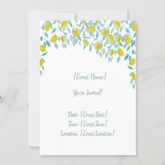 Tarjeta de invitación de limón