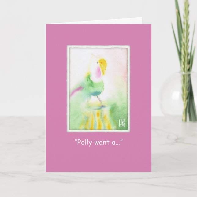 Tarjeta de invitación de loro acuarela acuática (Anverso)
