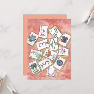 tarjeta de invitación de mahjong