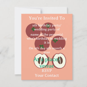 Tarjeta de invitación de manzana de terciopelo