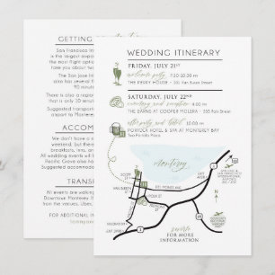 Tarjeta de invitación de mapa personalizado para A