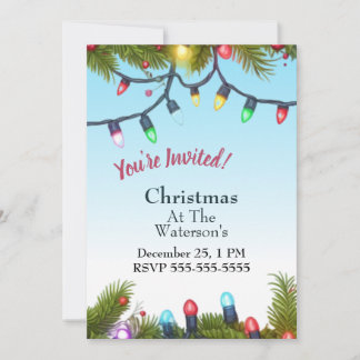 Tarjeta de invitación de marco para Navidades de p