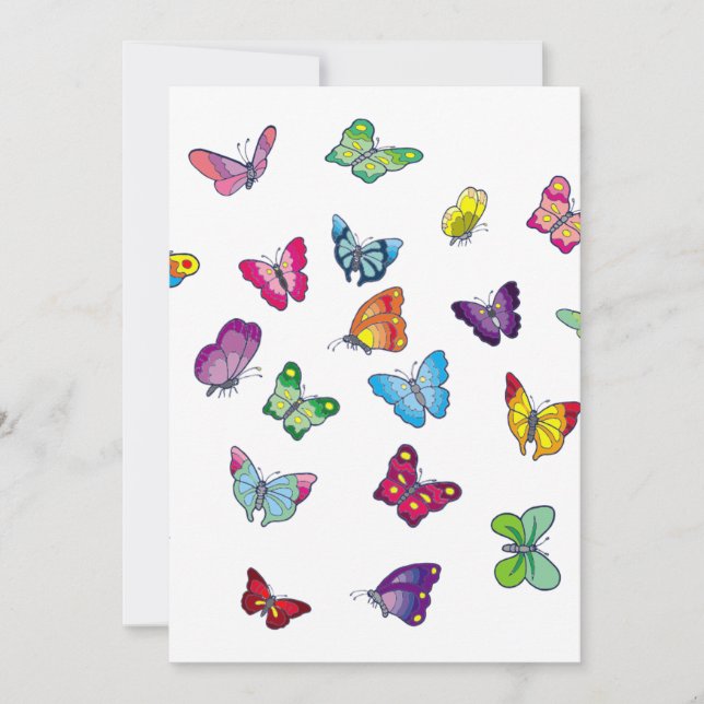 tarjeta de invitación de mariposa (Anverso)