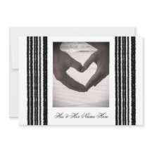 Tarjeta de invitación de matrimonio Black White St