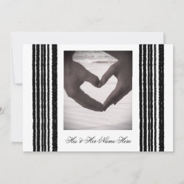 Tarjeta de invitación de matrimonio Black White St