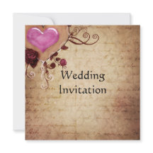 Tarjeta de invitación de matrimonio de época