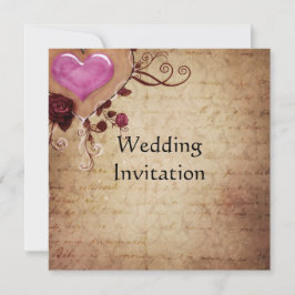 Tarjeta de invitación de matrimonio de época