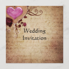 Tarjeta de invitación de matrimonio de época