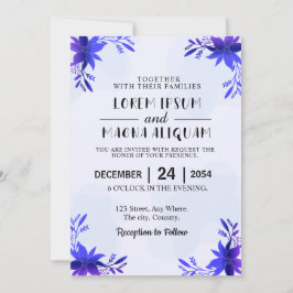 Tarjeta de invitación de matrimonio de lujo