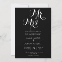 Tarjeta de invitación de matrimonio de Mr.