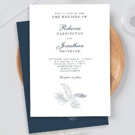 Tarjeta de invitación de matrimonio mínimo para la