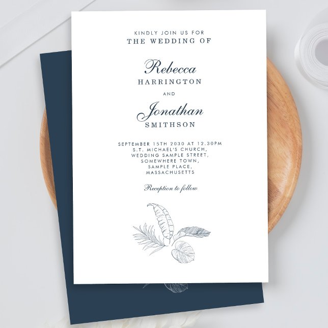 Tarjeta de invitación de matrimonio mínimo para la (Subido por el creador)