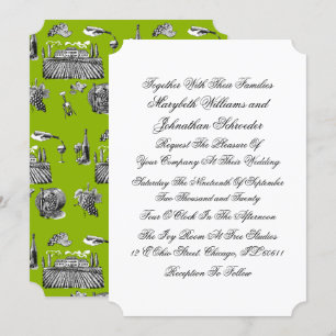 Tarjeta de invitación de matrimonio por hilo y cal
