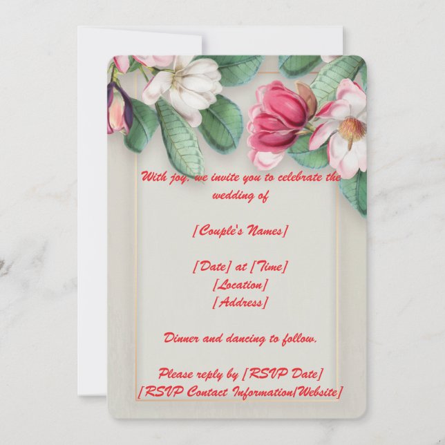 Tarjeta de invitación de matrimonio redondeado de  (Anverso)