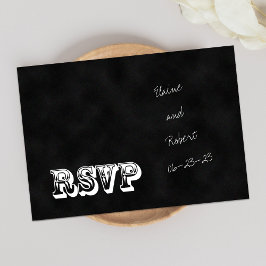 Tarjeta de invitación de matrimonio RSVP Chalkboar