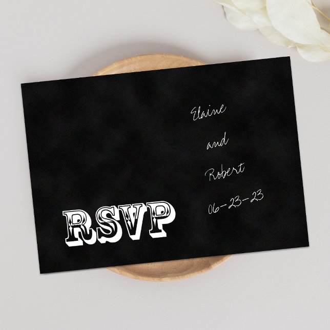 Tarjeta de invitación de matrimonio RSVP Chalkboar (Subido por el creador)