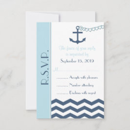Tarjeta de invitación de matrimonio RSVP Nautical