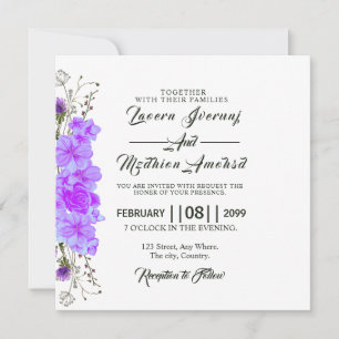 Tarjeta de invitación de matrimonio Vector Square 