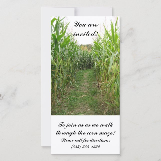 Tarjeta de invitación de mazorca de maíz (Anverso)