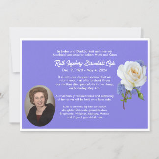 Tarjeta de Invitación de muerte con estilo de foto