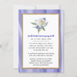 Tarjeta de Invitación de muerte de lavanda de rosa