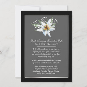 Tarjeta de Invitación de muerte Edelwiess 2 estilo