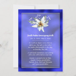 Tarjeta de Invitación de muerte Edelwiess European