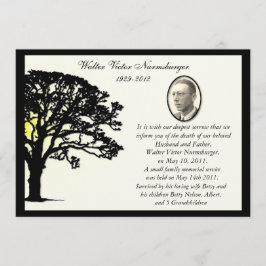 Tarjeta de Invitación de muerte fotográfica de árb