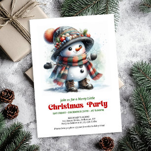 Tarjeta de invitación de muñeco de nieve de dibujo