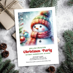 Tarjeta de invitación de muñeco de nieve de dibujo