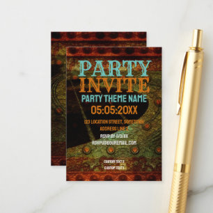 Tarjeta de invitación de música de guitarra Boho G
