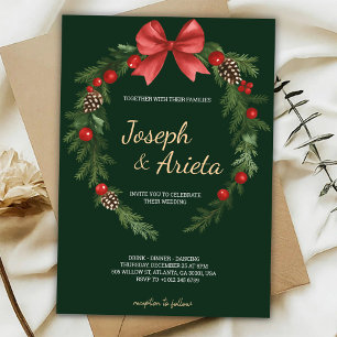 Tarjeta de invitación de Navidad con diseño de cor