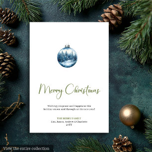 Tarjeta de invitación de Navidad con escena invern