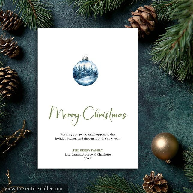 Tarjeta de invitación de Navidad con escena invern (Minimalist winter scene Christmas invitation)