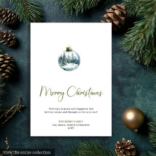 Tarjeta de invitación de Navidad con escena invern