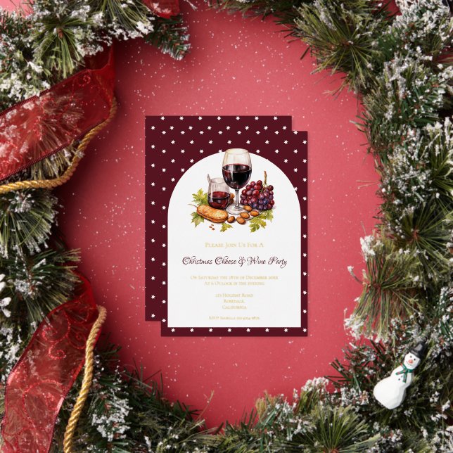 Tarjeta de Invitación de Navidad con Tema de Queso (in situ)