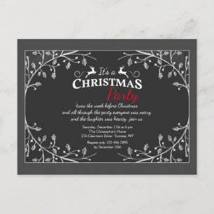 Tarjeta de Invitación de Navidad de Ciervo para la