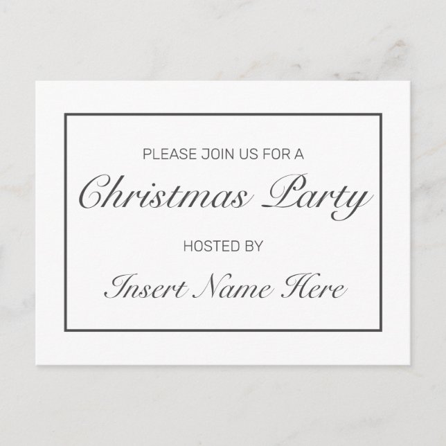 Tarjeta de invitación de Navidad moderna y minimal (Anverso)