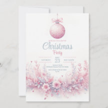 tarjeta de invitación de Navidades de acuarela