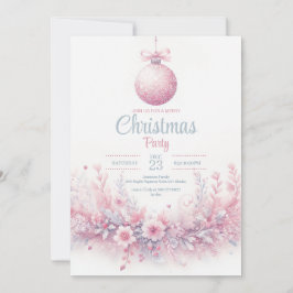 tarjeta de invitación de Navidades de acuarela