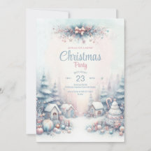 Tarjeta de invitación de Navidades de color de agu