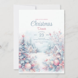 Tarjeta de invitación de Navidades de color de agu