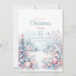 Tarjeta de invitación de Navidades de color de agu