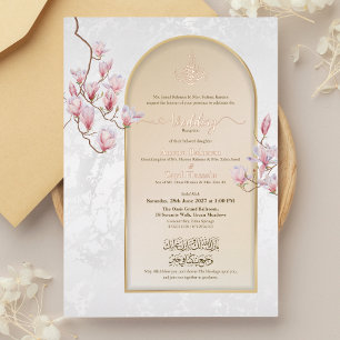 Tarjeta de Invitación de Nikah con Bismillah en Ho