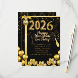 Tarjeta de Invitación de Nochevieja Elegante