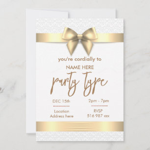 Tarjeta de invitación de oro te invitamos cordialm
