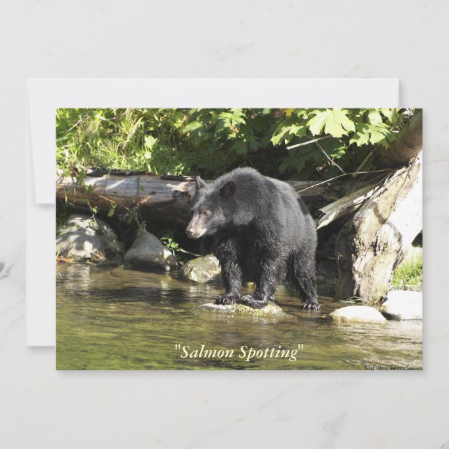 Tarjeta de invitación de oso negro (Anverso)
