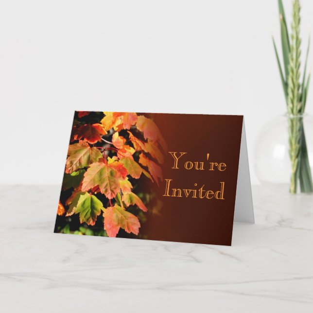 Tarjeta de invitación de otoño (Anverso)